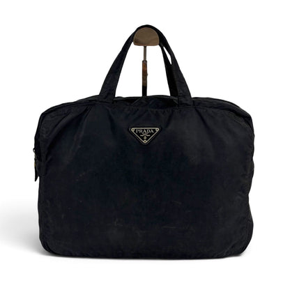 Prada Triangle Logo Mini Boston Bag Nero
