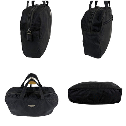 Prada Triangle Logo Mini Boston Bag Nero — view 3