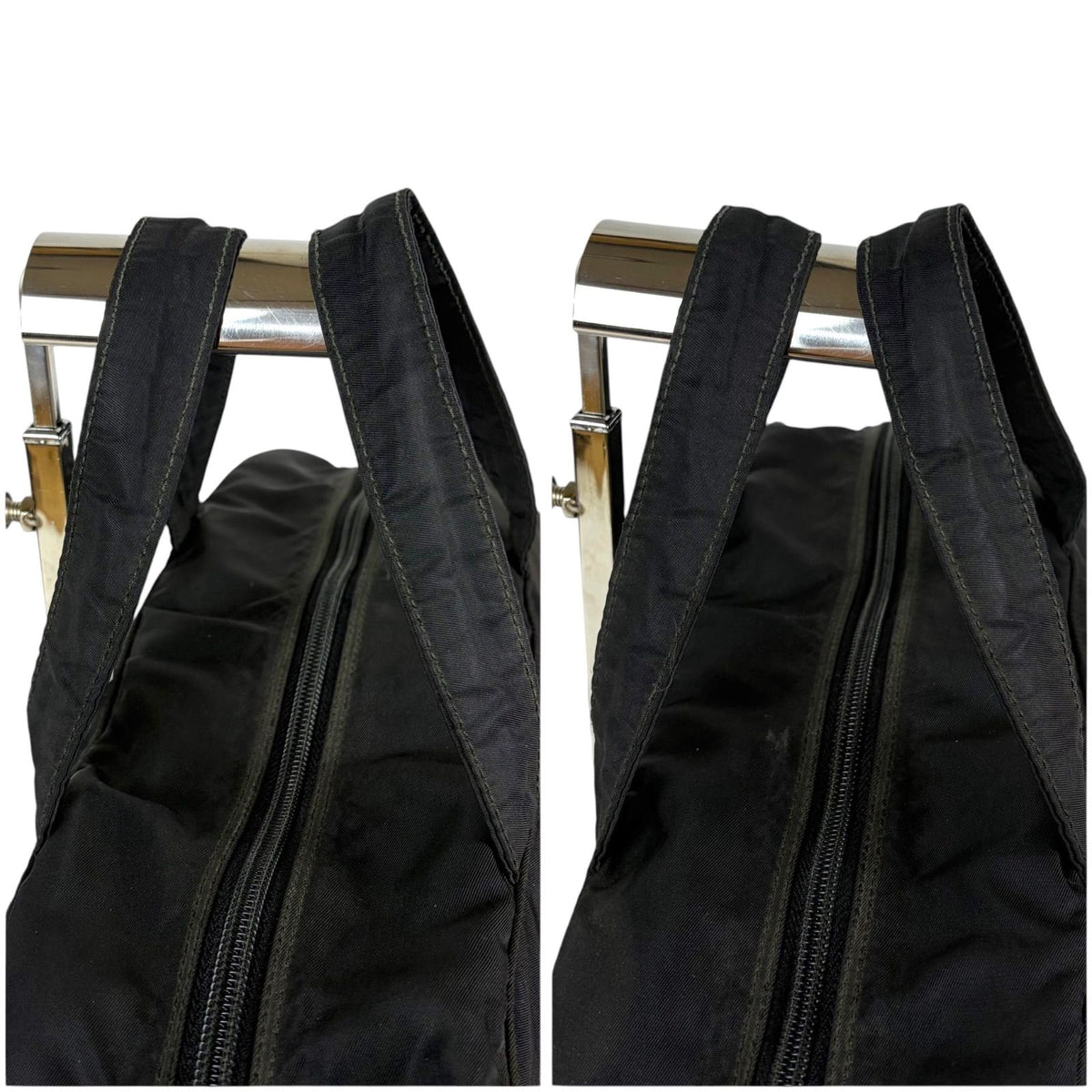 Prada Triangle Logo Mini Boston Bag Nero — view 6