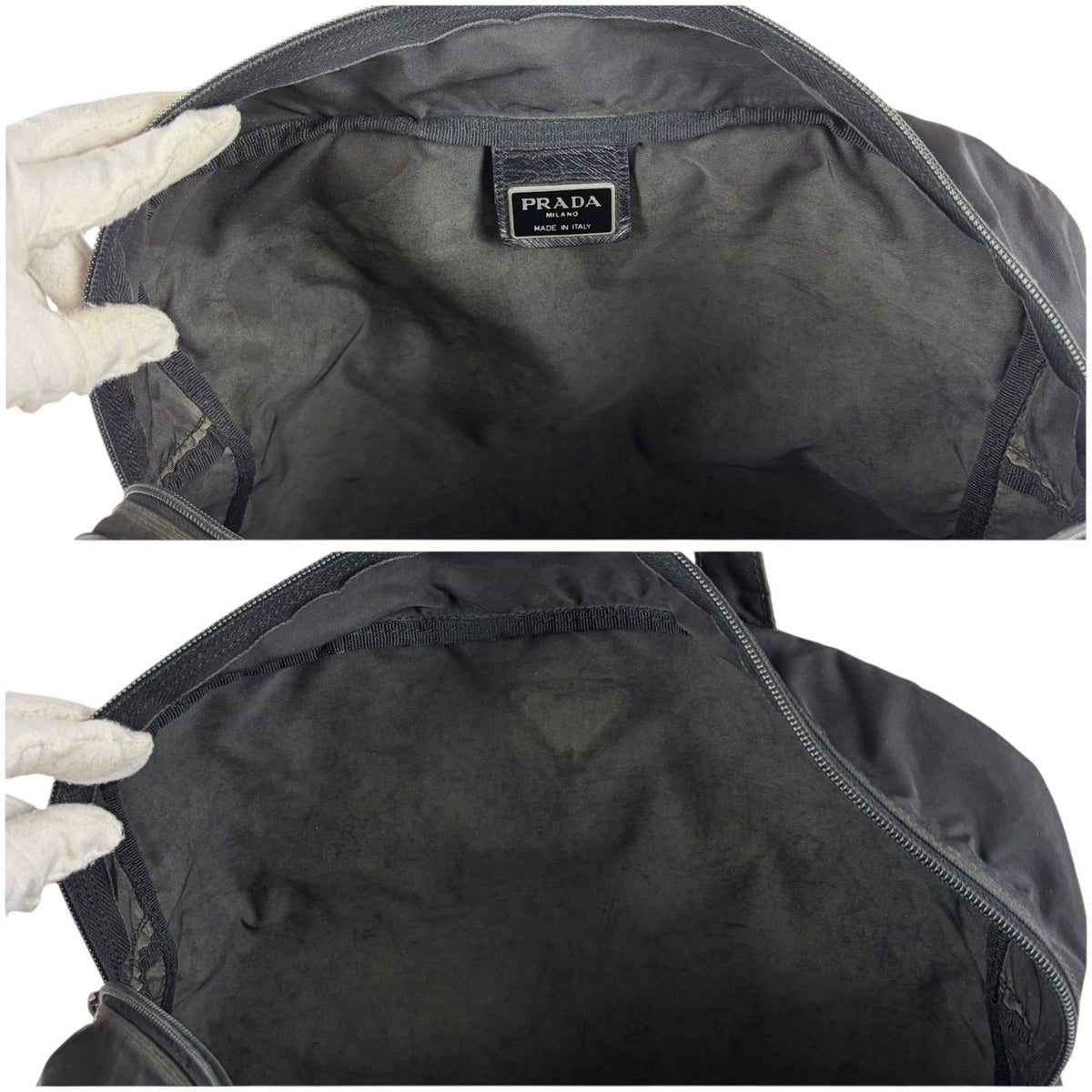 Prada Triangle Logo Mini Boston Bag Nero — view 7