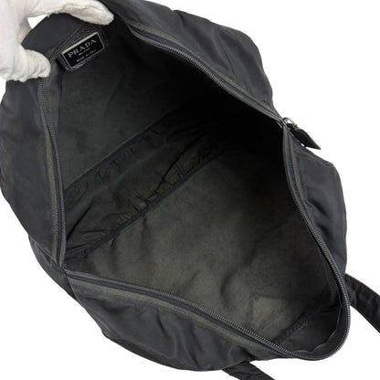 Prada Triangle Logo Mini Boston Bag Nero — view 8