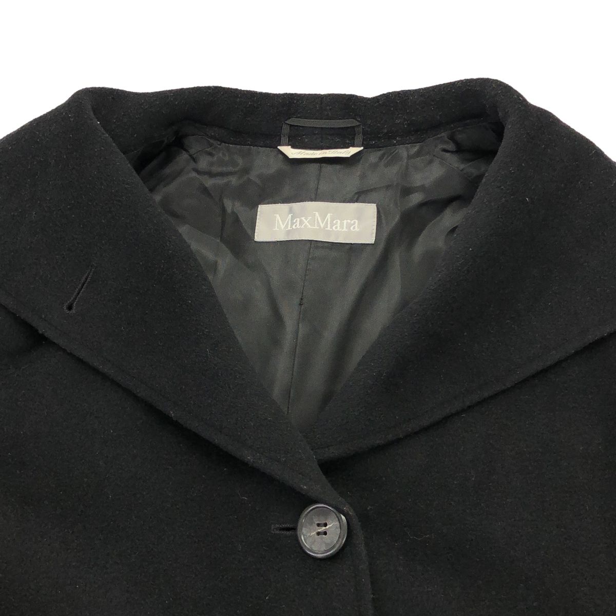 Max Mara High Neck Wool Coat Black 40 — view 4