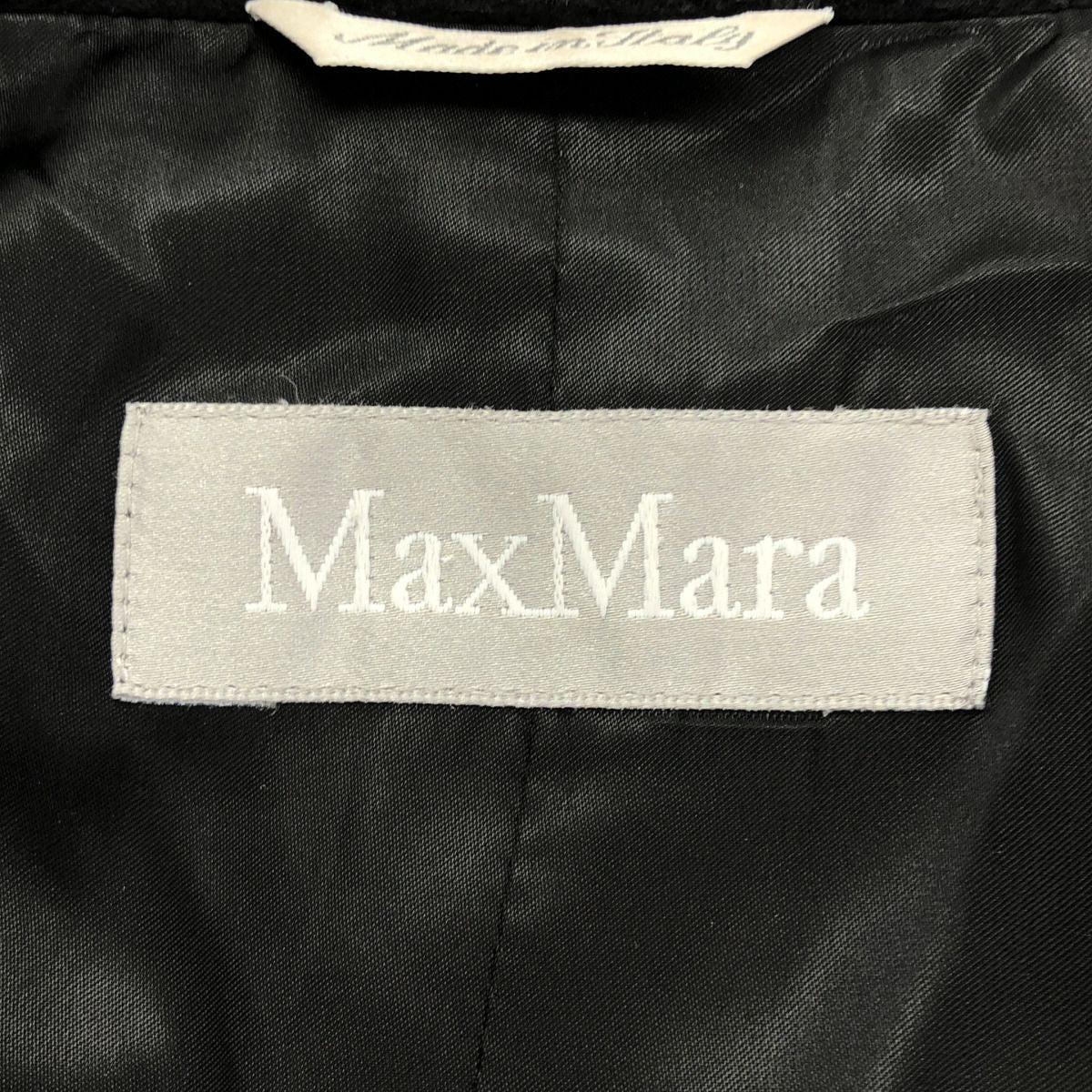 Max Mara High Neck Wool Coat Black 40 — view 3