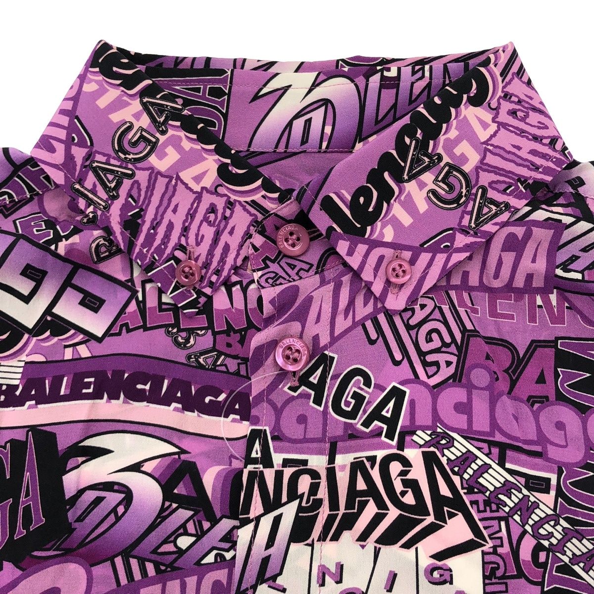 Balenciaga Graffiti Silk Dress Purple 34 — view 4