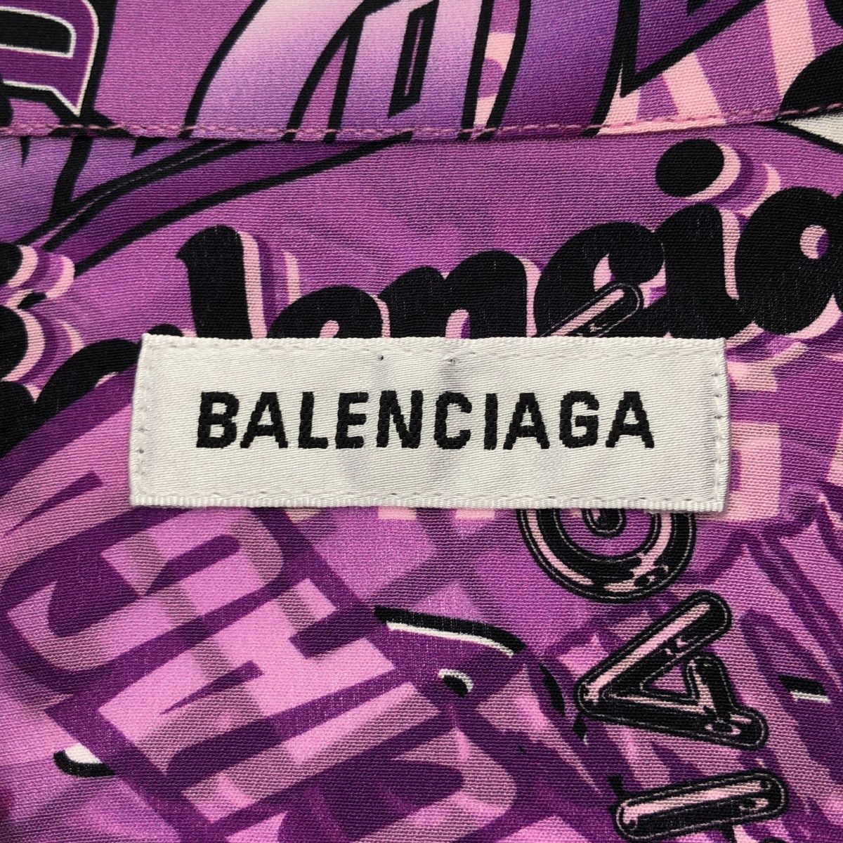 Balenciaga Graffiti Silk Dress Purple 34 — view 3