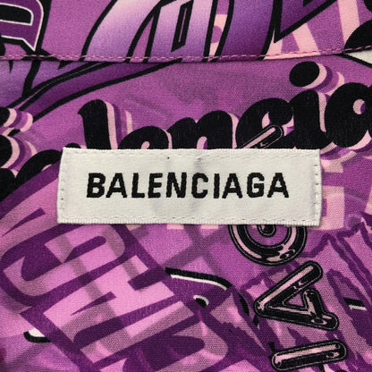 Balenciaga Graffiti Silk Dress Purple 34 — view 3