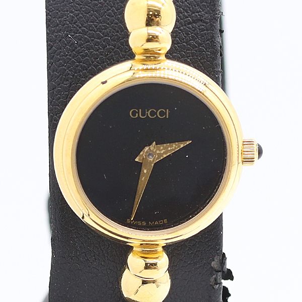 Gucci Black Dial Bangle Watch