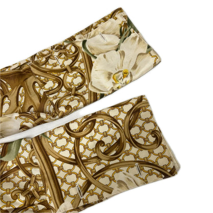 Dior Gold Silk 100 CD Button Botanical Design Shirt — view 6