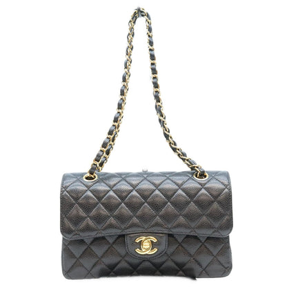 Chanel Black Caviar Quilted 23 Shoulder Bag