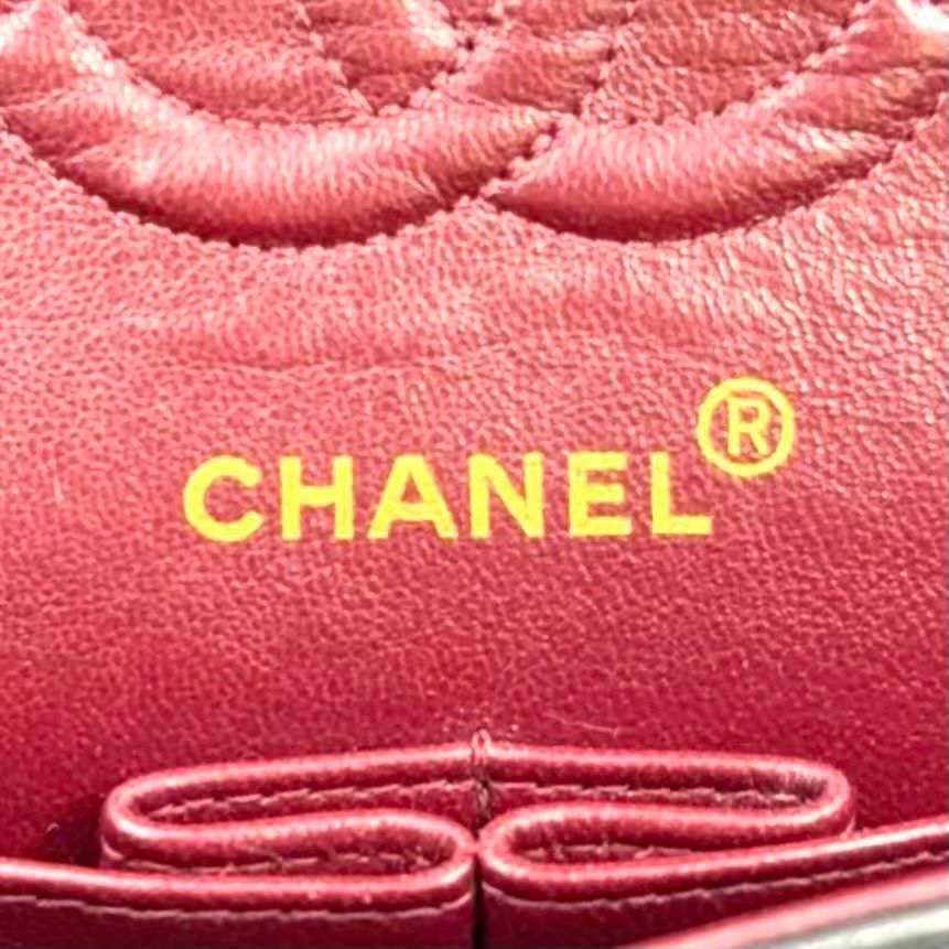 Chanel Quilted Double Flap Lambskin Black Chain Shoulder Bag Gold — view 4