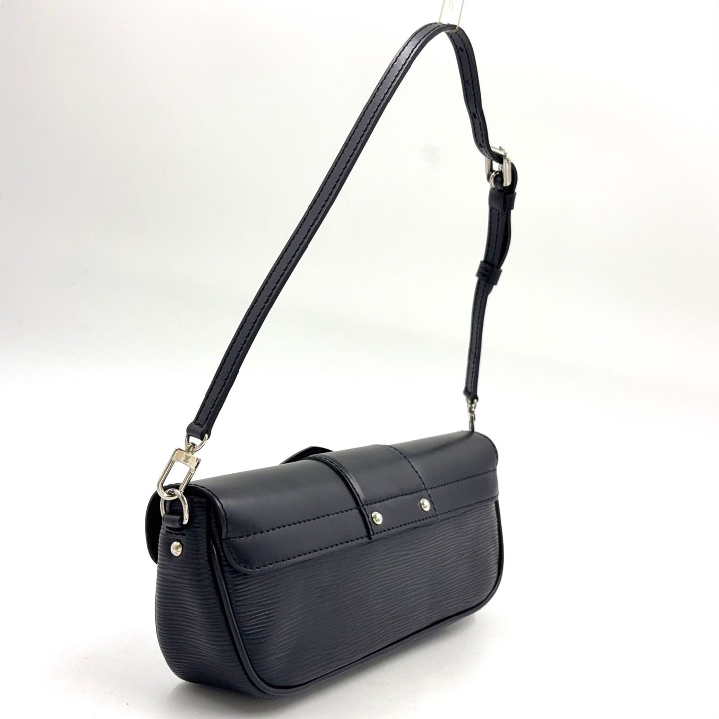 Louis Vuitton Pochette Montaigne Epi Noir Leather Black Shoulder Bag Silver — view 2
