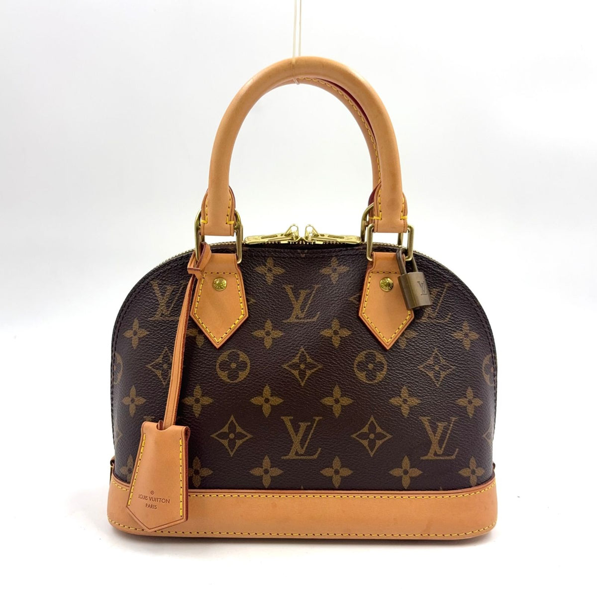 Louis Vuitton Alma BB Monogram Leather Brown Light Handbag Gold
