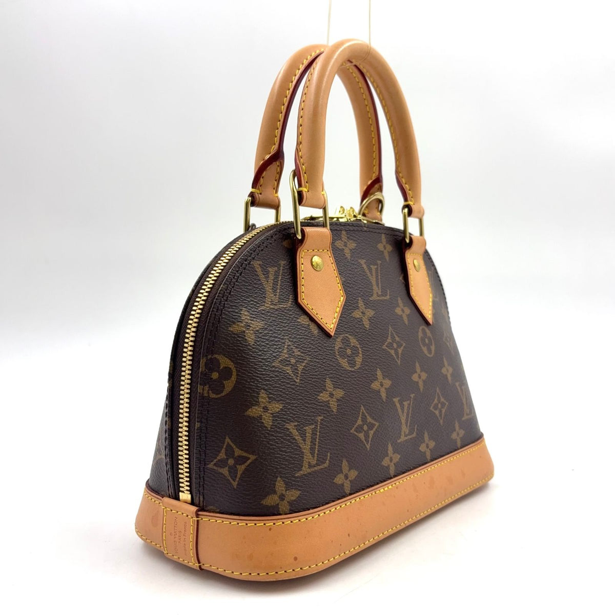 Louis Vuitton Alma BB Monogram Leather Brown Light Handbag Gold — view 2