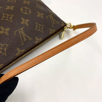 Louis Vuitton Pochette Accessoires Monogram Leather Brown Handbag Gold — view 8