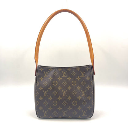 Louis Vuitton Looping MM Monogram Leather Brown Handbag Gold