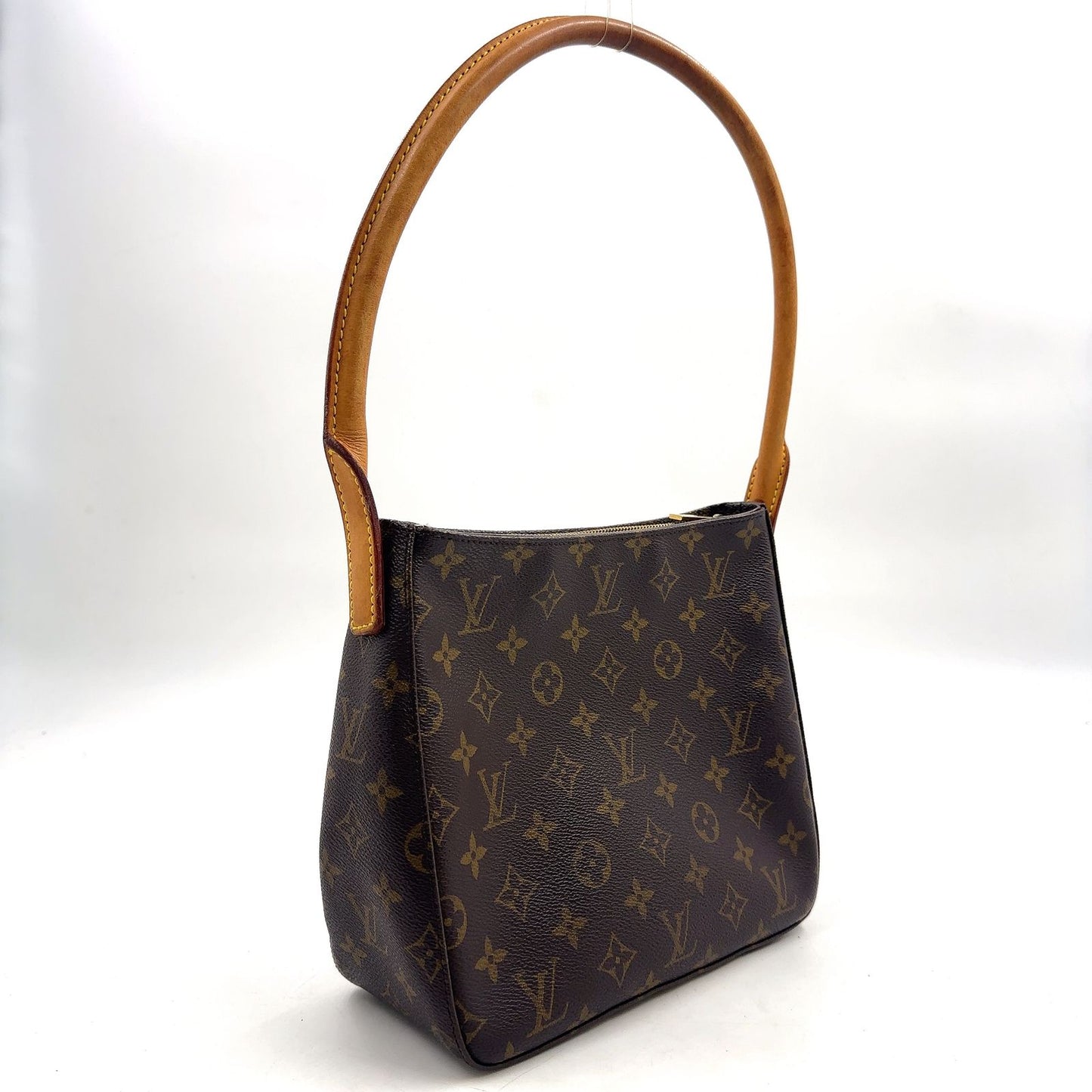 Louis Vuitton Looping MM Monogram Leather Brown Handbag Gold — view 2