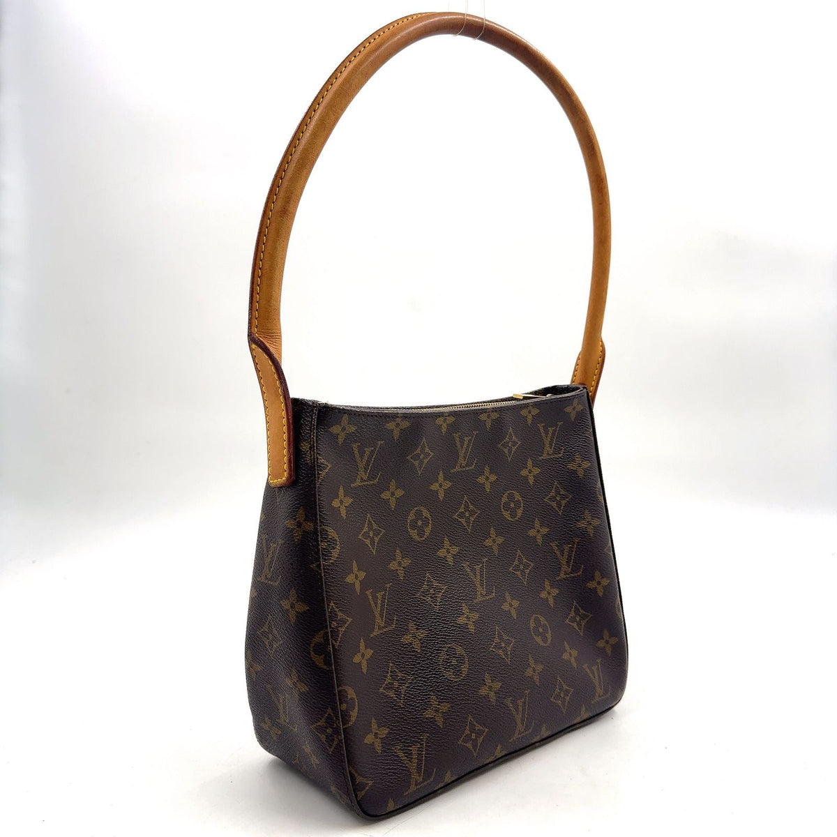 Louis Vuitton Looping MM Monogram Leather Brown Handbag Gold — view 2