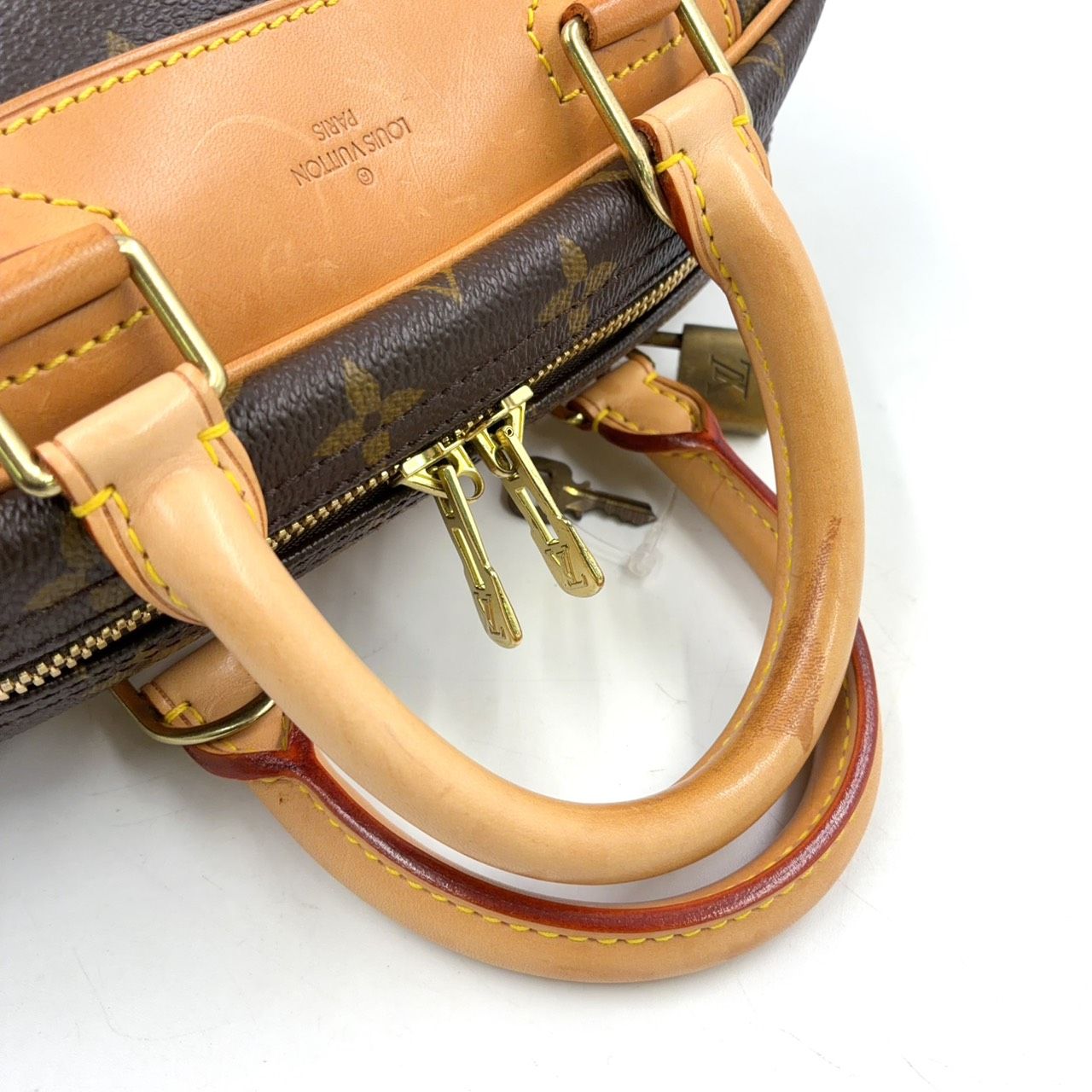 Louis Vuitton Monogram Leather Brown Handbag Gold — view 7