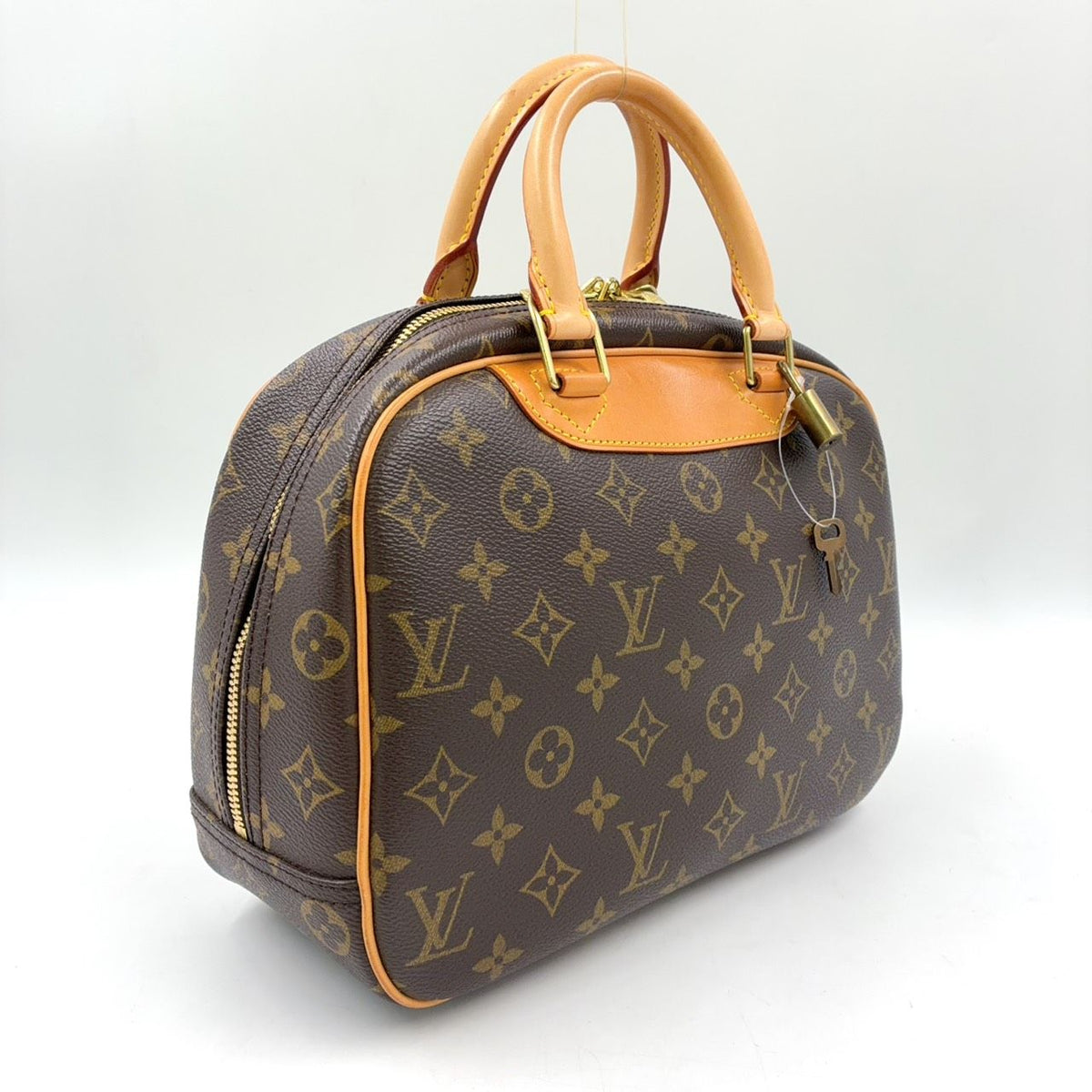 Louis Vuitton Monogram Leather Brown Handbag Gold — view 2