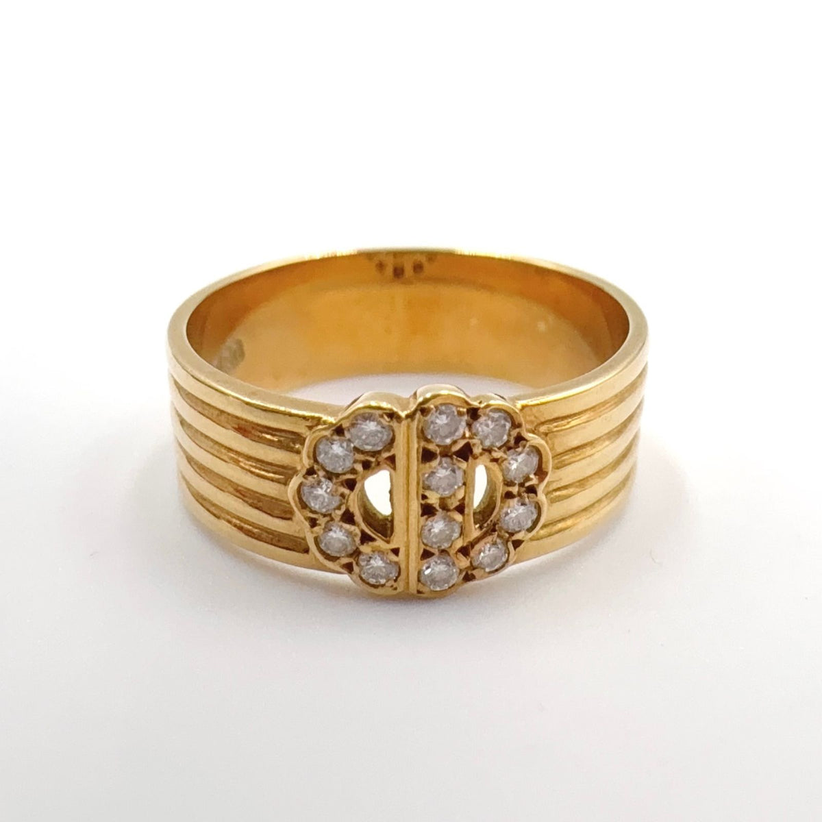 Dior CD Logo Diamond Yellow Gold Clear Ring