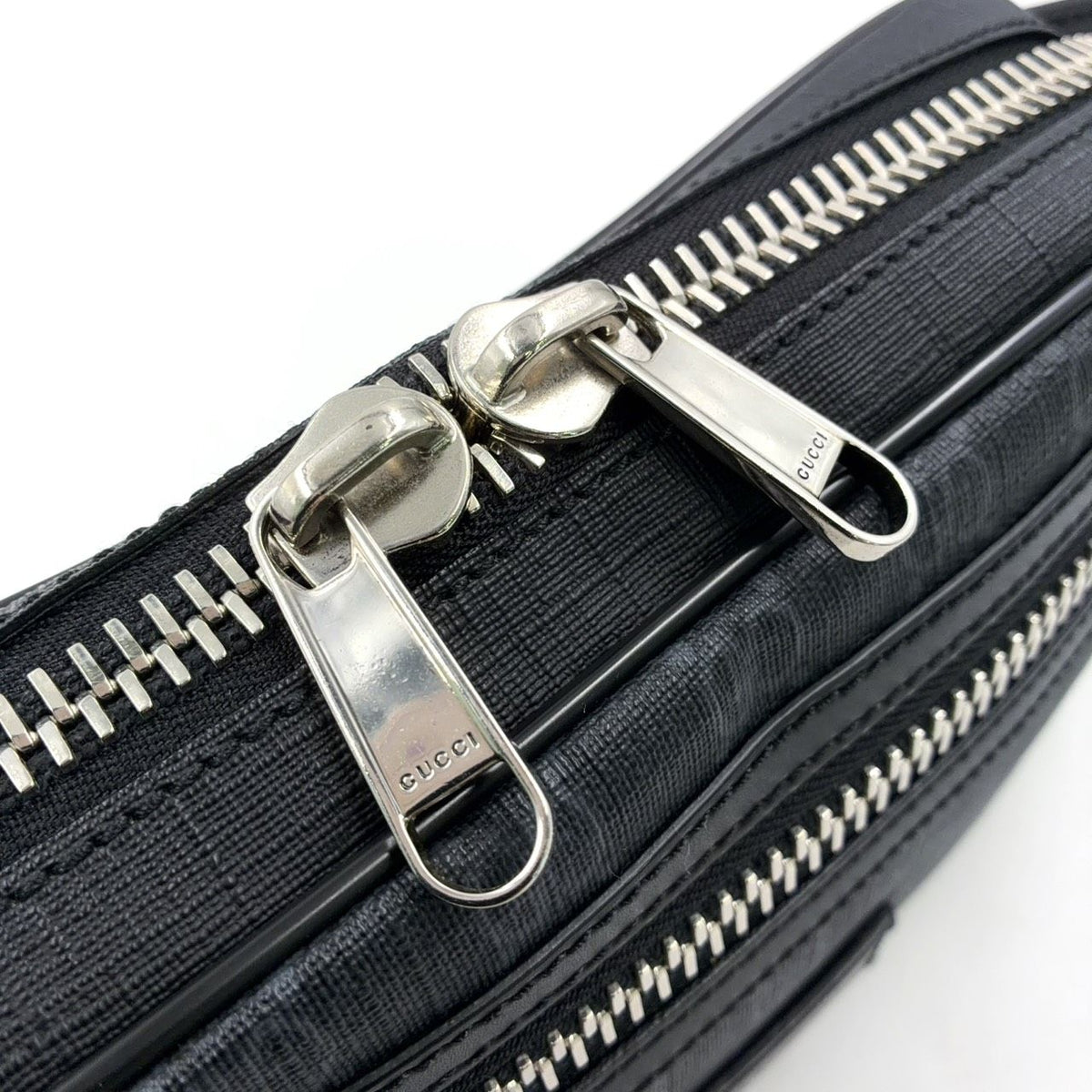 Gucci Soft GG Supreme Sherry Line Leather Navy Black Red Belt Bag Silver — view 6