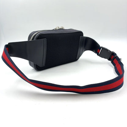 Gucci Soft GG Supreme Sherry Line Leather Navy Black Red Belt Bag Silver — view 2
