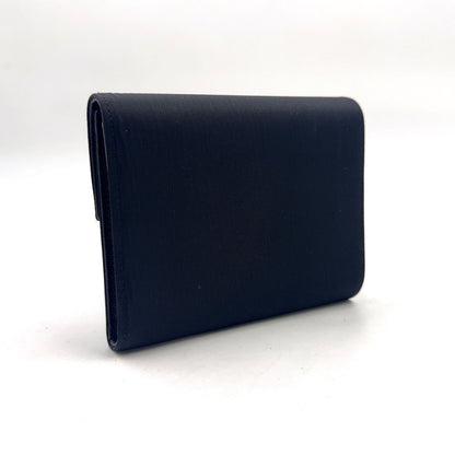 Prada Leather Nylon Black Trifold Wallet Silver — view 2