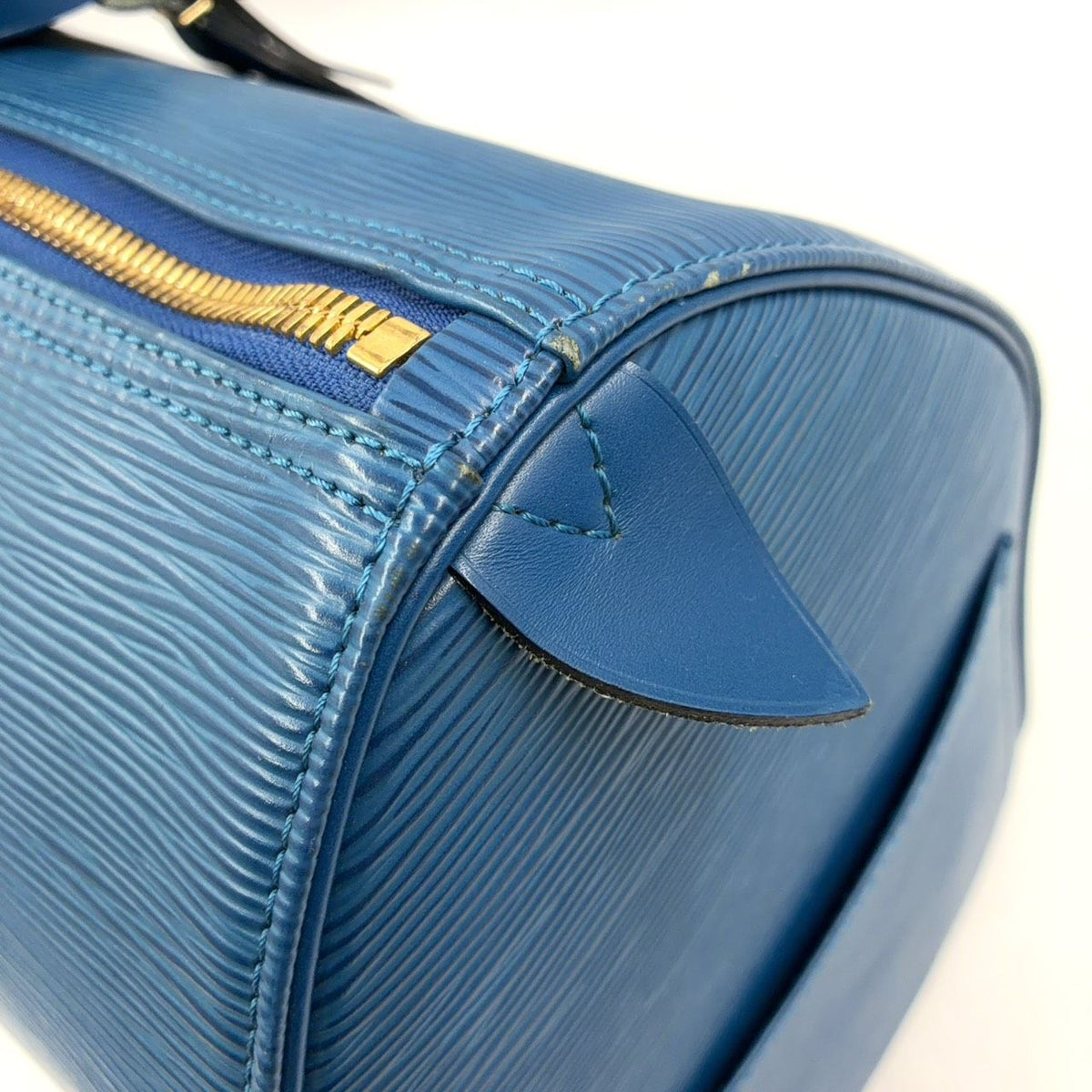 Louis Vuitton Keepall 45 Epi Toledo Blue Leather Boston Bag Gold — view 5
