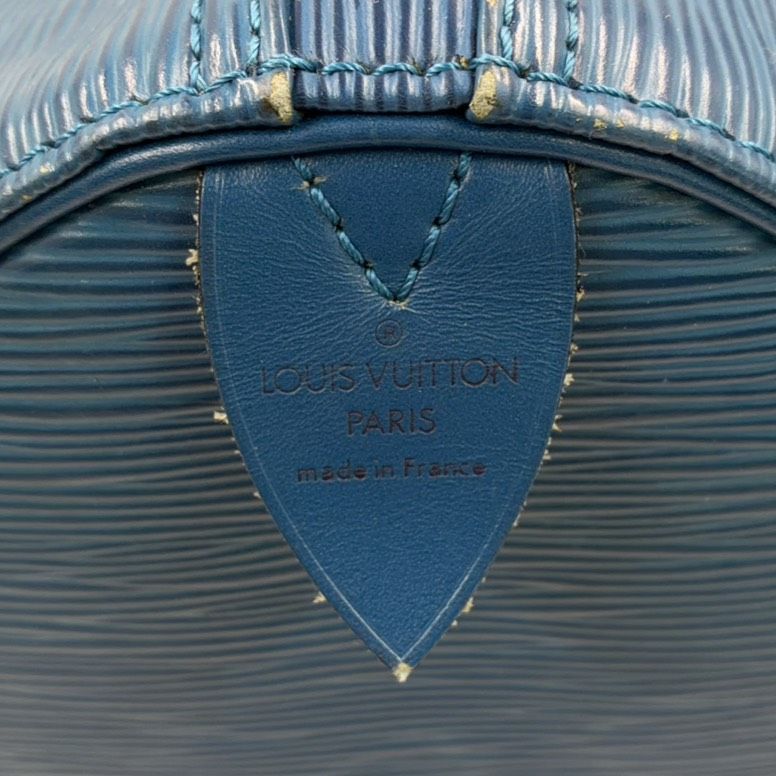 Louis Vuitton Keepall 45 Epi Toledo Blue Leather Boston Bag Gold — view 4