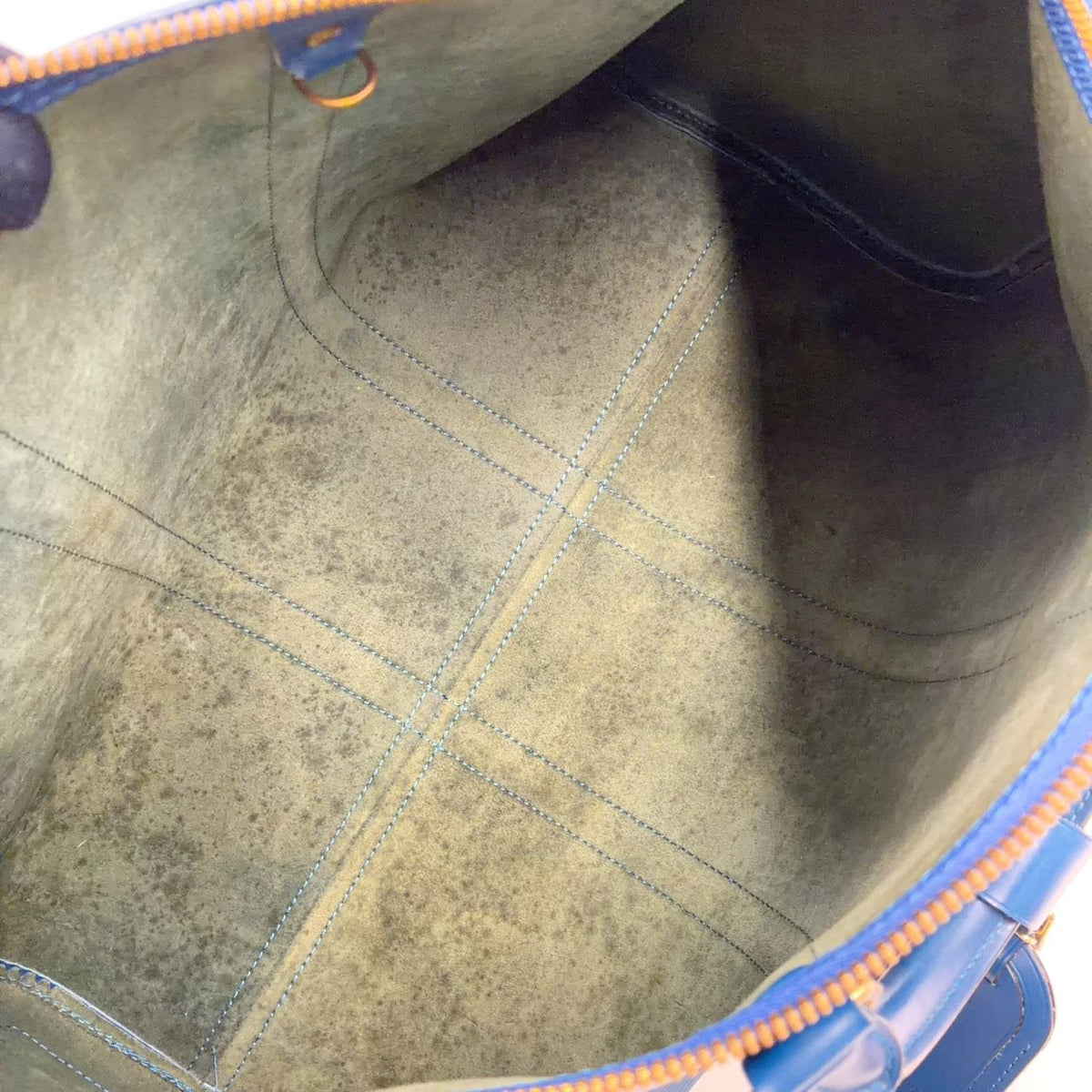 Louis Vuitton Keepall 45 Epi Toledo Blue Leather Boston Bag Gold — view 3