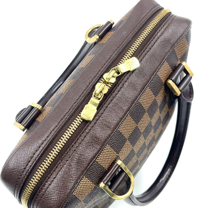 Louis Vuitton Brera Damier Ebene Leather Brown Handbag Gold — view 7