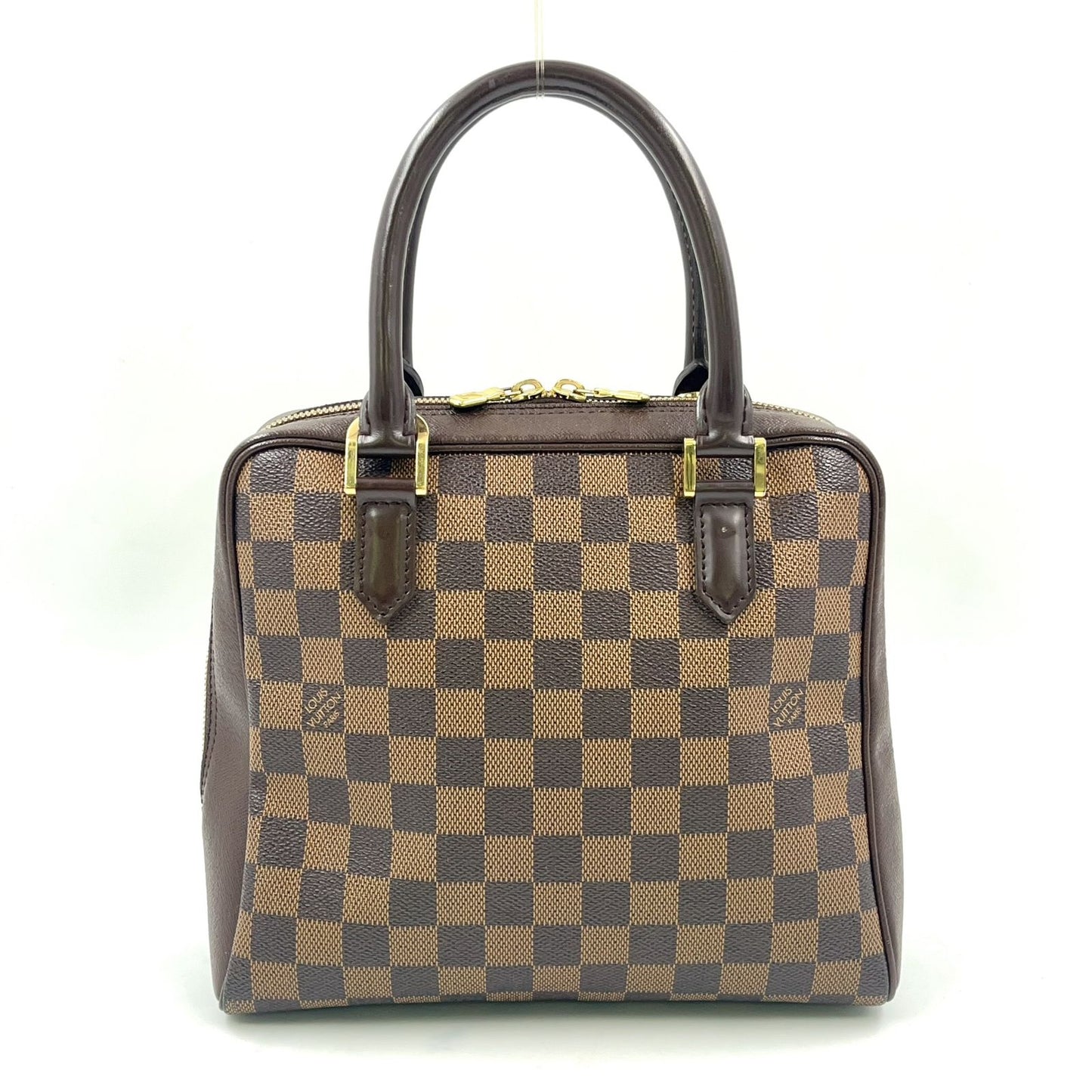 Louis Vuitton Brera Damier Ebene Leather Brown Handbag Gold