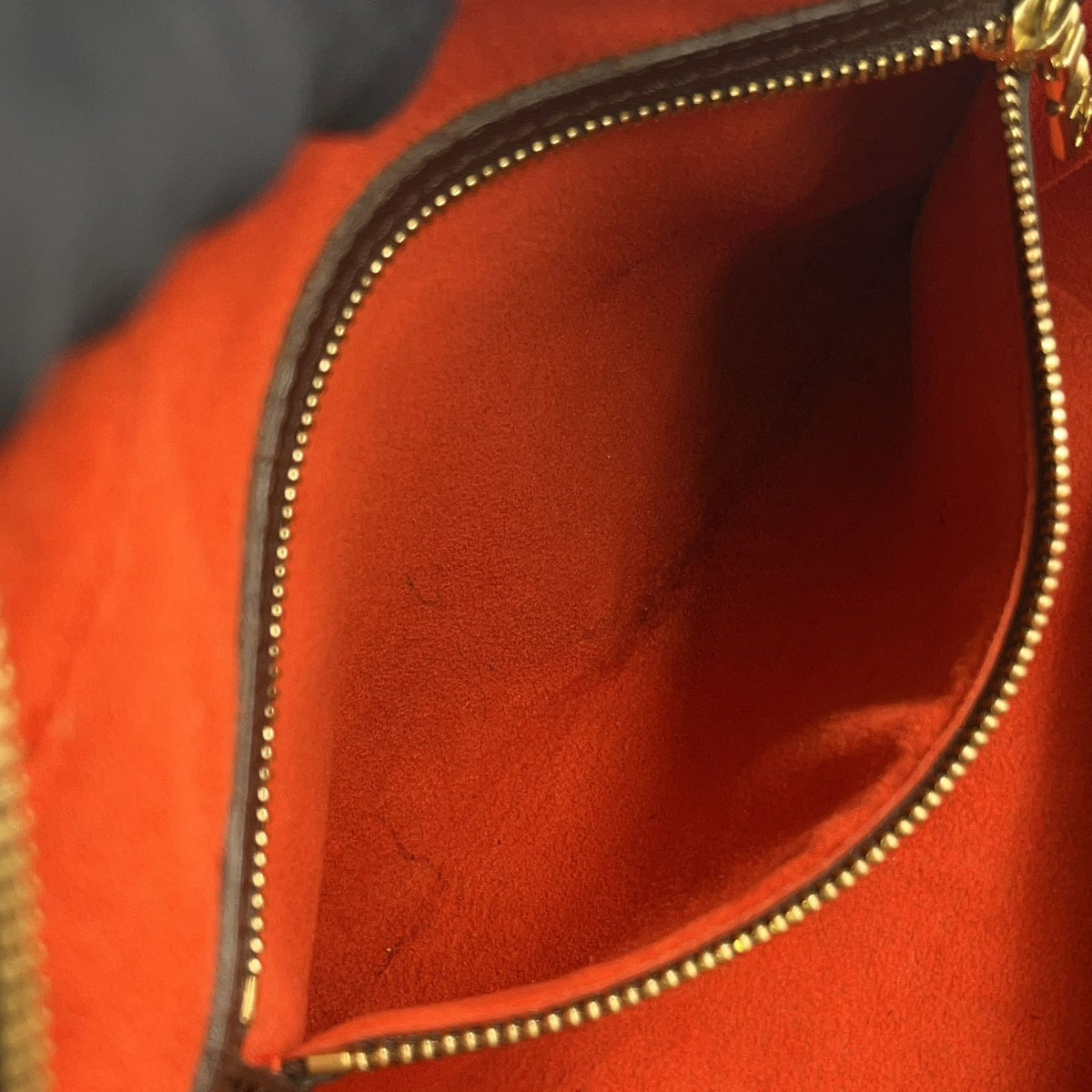 Louis Vuitton Brera Damier Ebene Leather Brown Handbag Gold — view 6