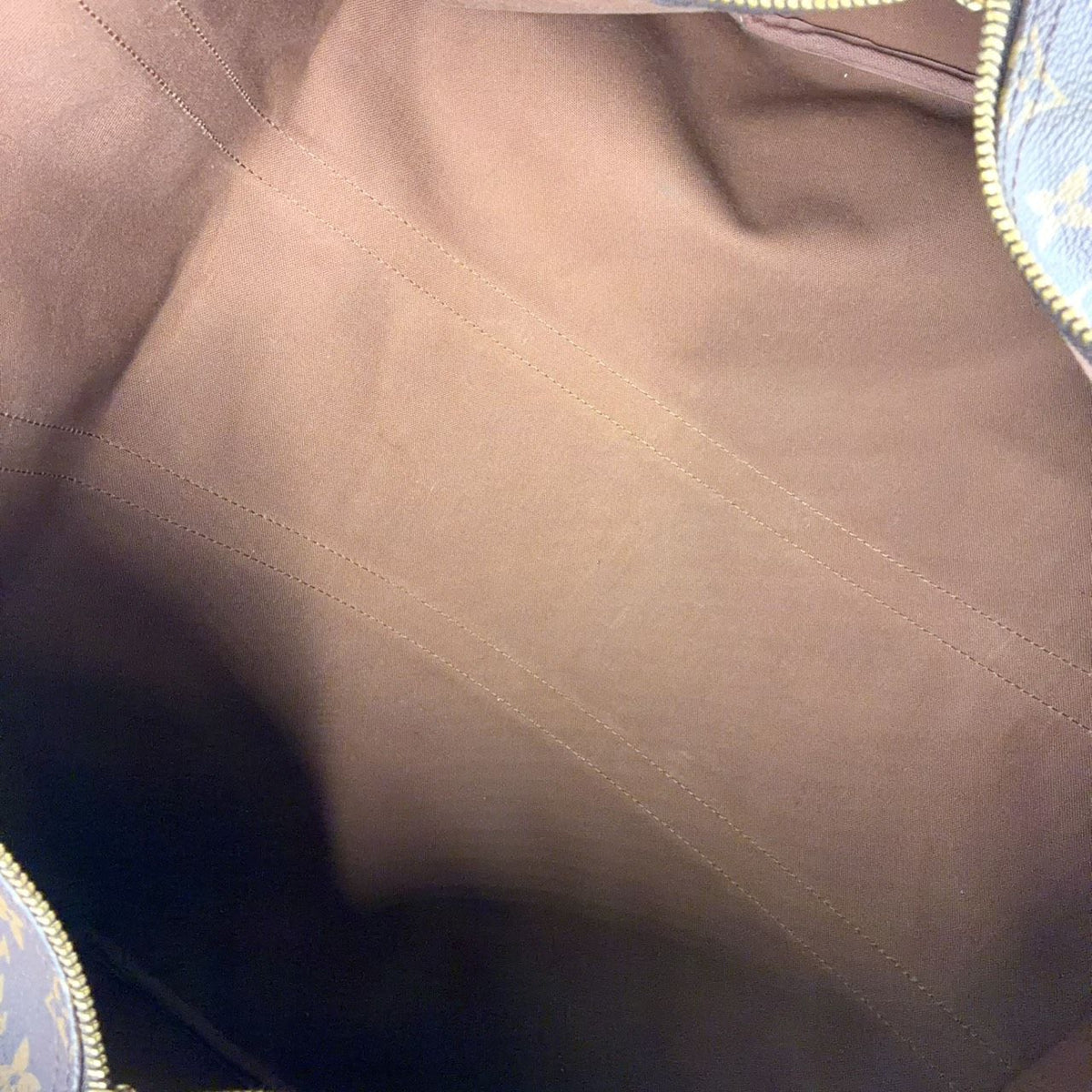 Louis Vuitton Keepall Bandouliere 55 Monogram Leather Brown Boston Bag Gold — view 3
