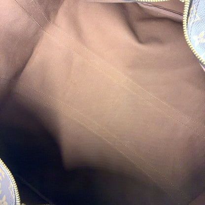 Louis Vuitton Keepall Bandouliere 55 Monogram Leather Brown Boston Bag Gold — view 3