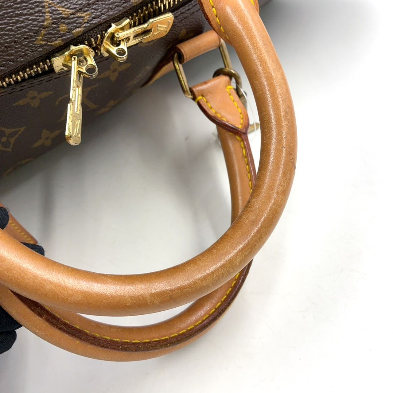 Louis Vuitton Keepall Bandouliere 55 Monogram Leather Brown Boston Bag Gold — view 7