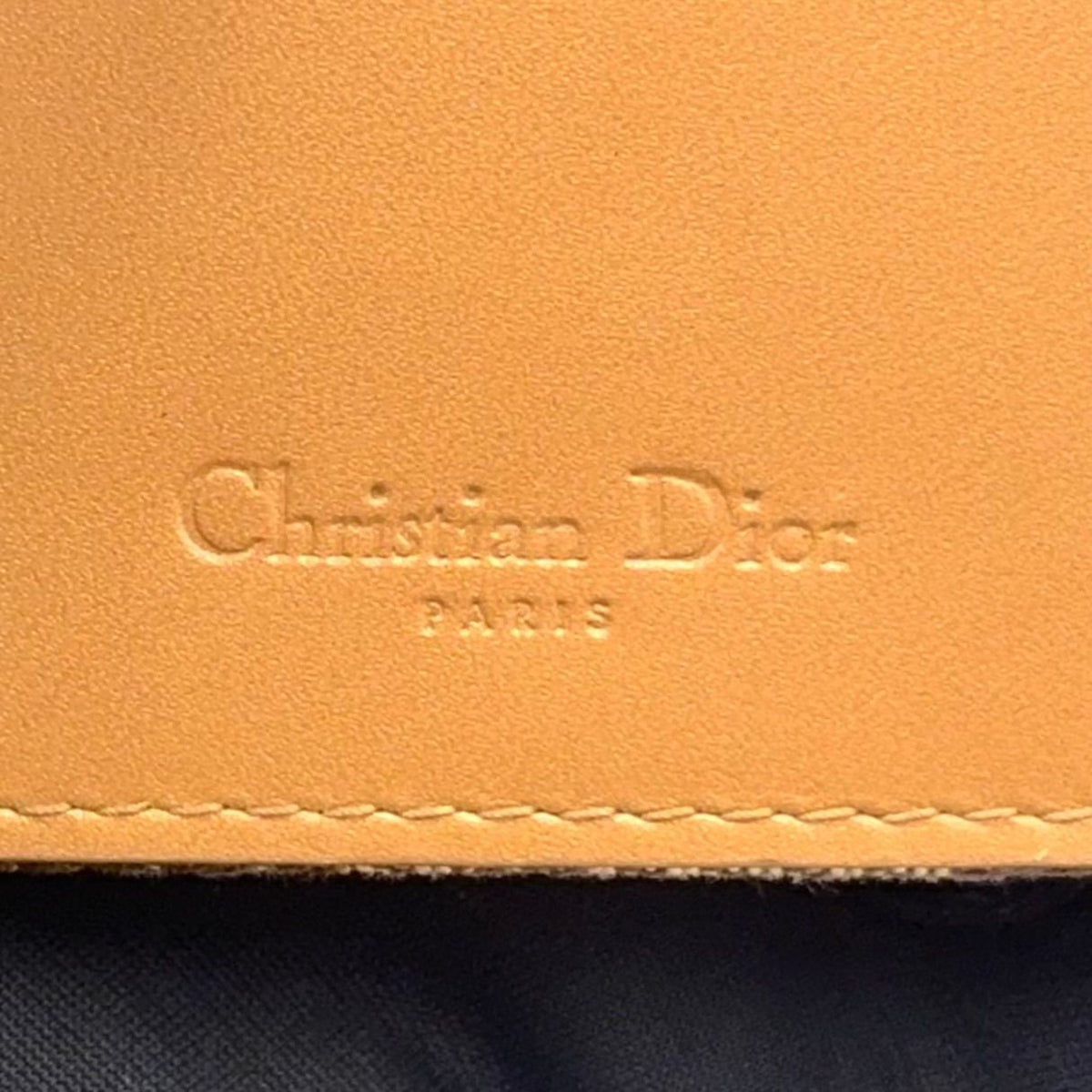 Dior Saddle Trotter Leather Canvas Brown Light Trifold Wallet Gold — view 4