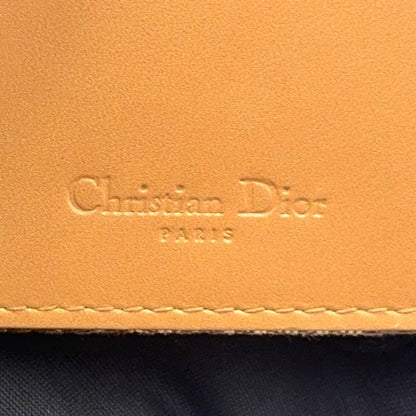 Dior Saddle Trotter Leather Canvas Brown Light Trifold Wallet Gold — view 4