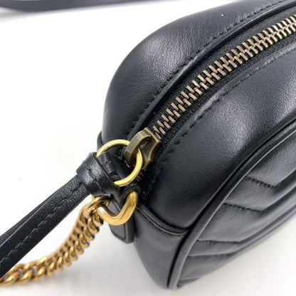 Gucci GG Marmont Quilted Leather Black Shoulder Bag Gold — view 5