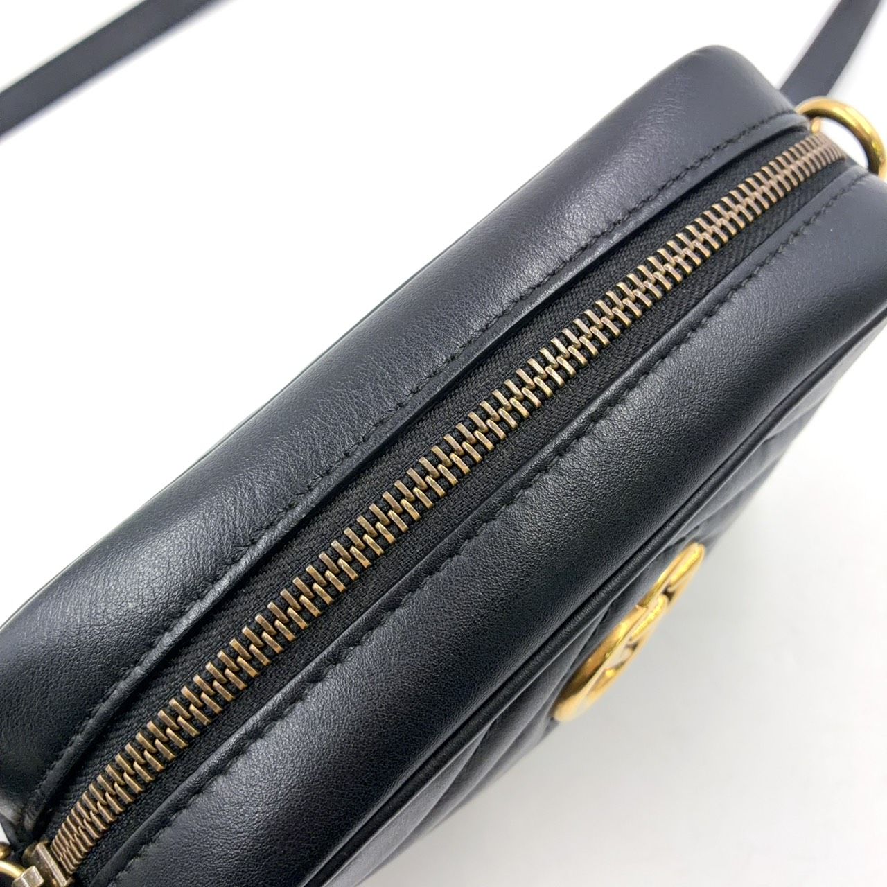 Gucci GG Marmont Quilted Leather Black Shoulder Bag Gold — view 6