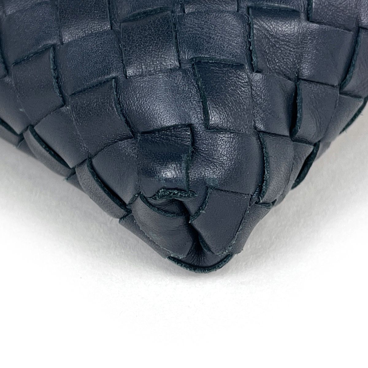 Bottega Veneta Shoulder Bag Intrecciato Leather Navy — view 3