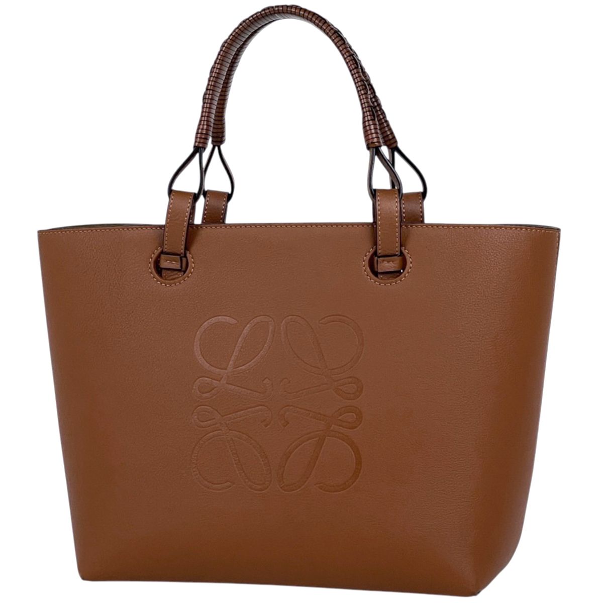 Loewe Handbag Anagram 2-Way Leather Brown