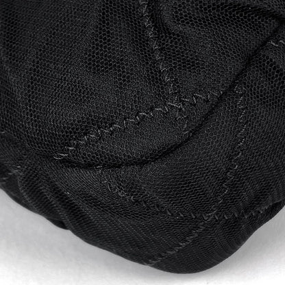 Chanel Shoulder Bag Quilted Chain Canvas Black — view 3