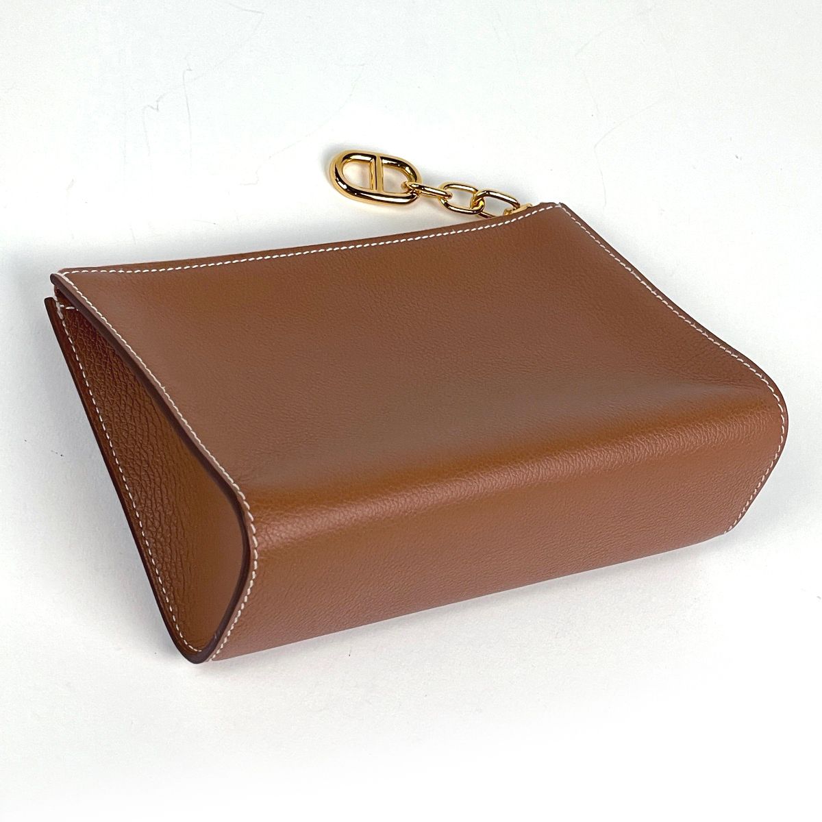 Hermes Zipengo Chaine D'ancre PM Clutch Leather Toffee — view 2