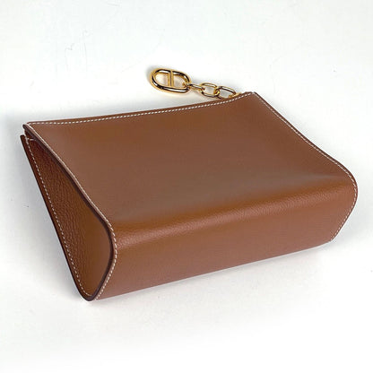 Hermes Zipengo Chaine D'ancre PM Clutch Leather Toffee — view 2