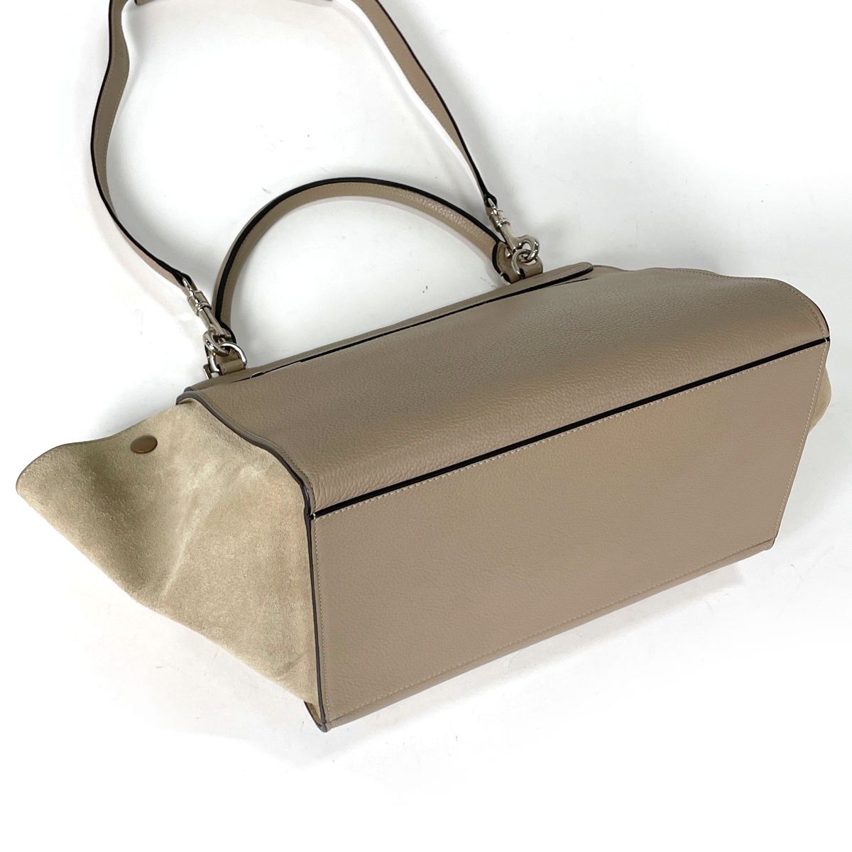 Celine Handbag Trapeze 2-Way Leather Beige — view 2
