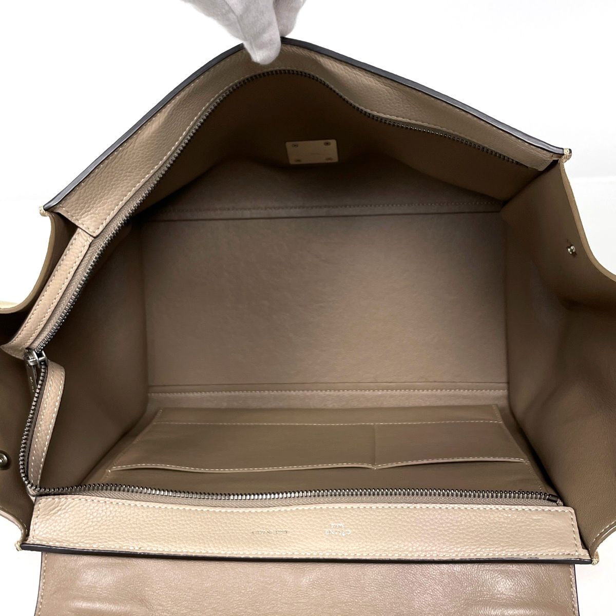 Celine Handbag Trapeze 2-Way Leather Beige — view 8
