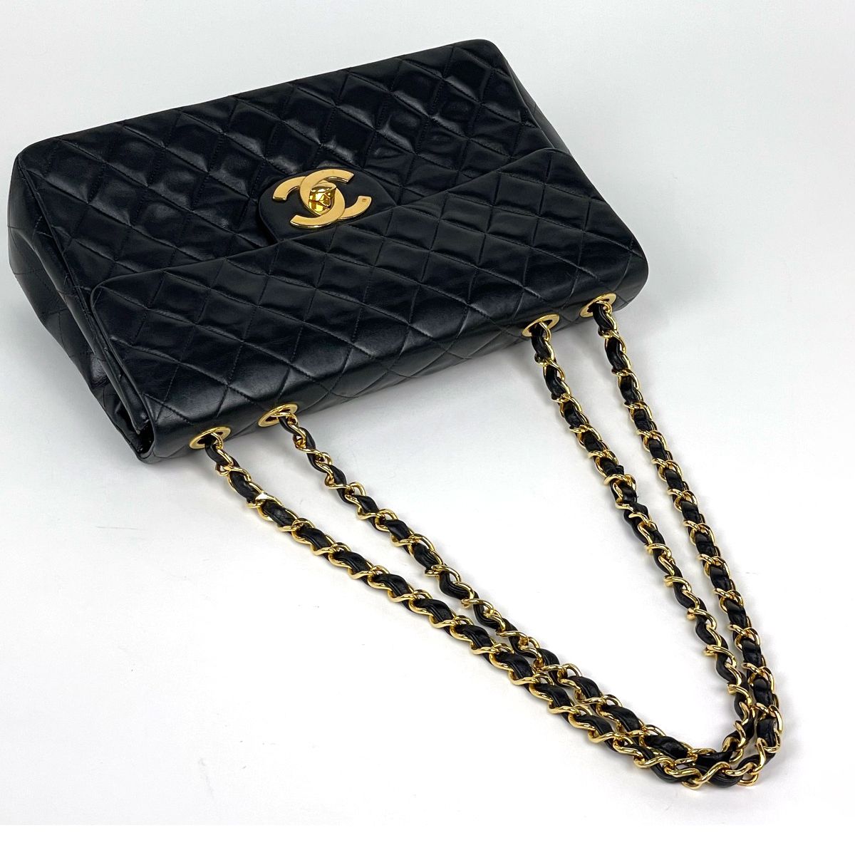 Chanel Shoulder Bag Big Quilted CC Logo Leather Black — view 5