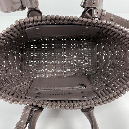 Balenciaga Handbag Bistro XS Basket 2-Way Patent Leather Greige — view 7