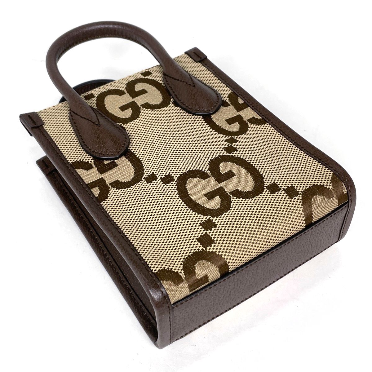 Gucci Tote Jumbo GG Mini 2-Way Canvas Brown — view 2
